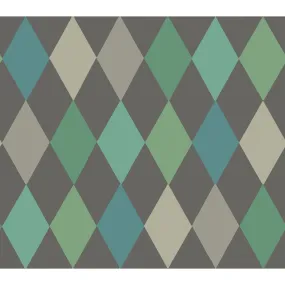 103/2007.CS.0 PUNCHINELLO TEAL ON CHAR - COLE & SON Wallcovering