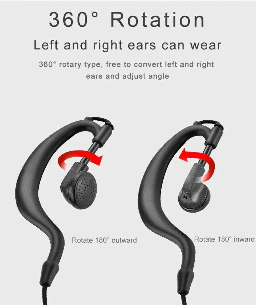 2 Pieces Earphone For Walkie Talkie K5 UV5R 888S KSUT With PTT Radio M K 2 Jack Plug Earpieces For Motorola Radio Accesories