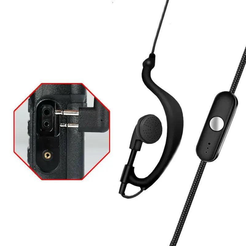 2 Pieces Earphone For Walkie Talkie K5 UV5R 888S KSUT With PTT Radio M K 2 Jack Plug Earpieces For Motorola Radio Accesories