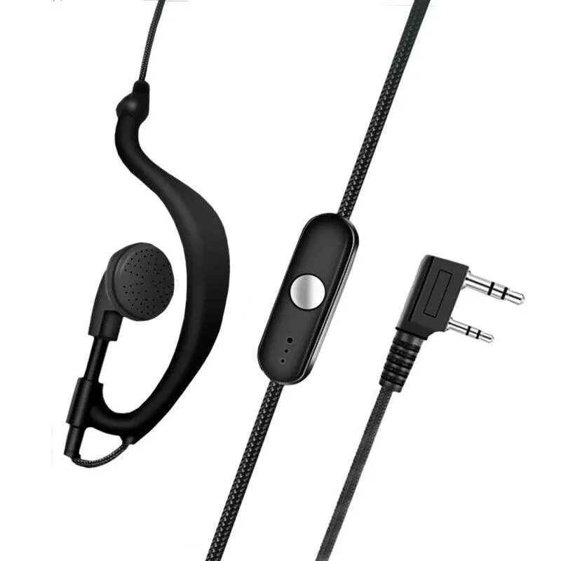 2 Pieces Earphone For Walkie Talkie K5 UV5R 888S KSUT With PTT Radio M K 2 Jack Plug Earpieces For Motorola Radio Accesories