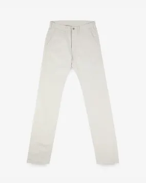9oz Mercerised Selvedge Cotton Relaxed Tapered Cut Chinos - Ivory
