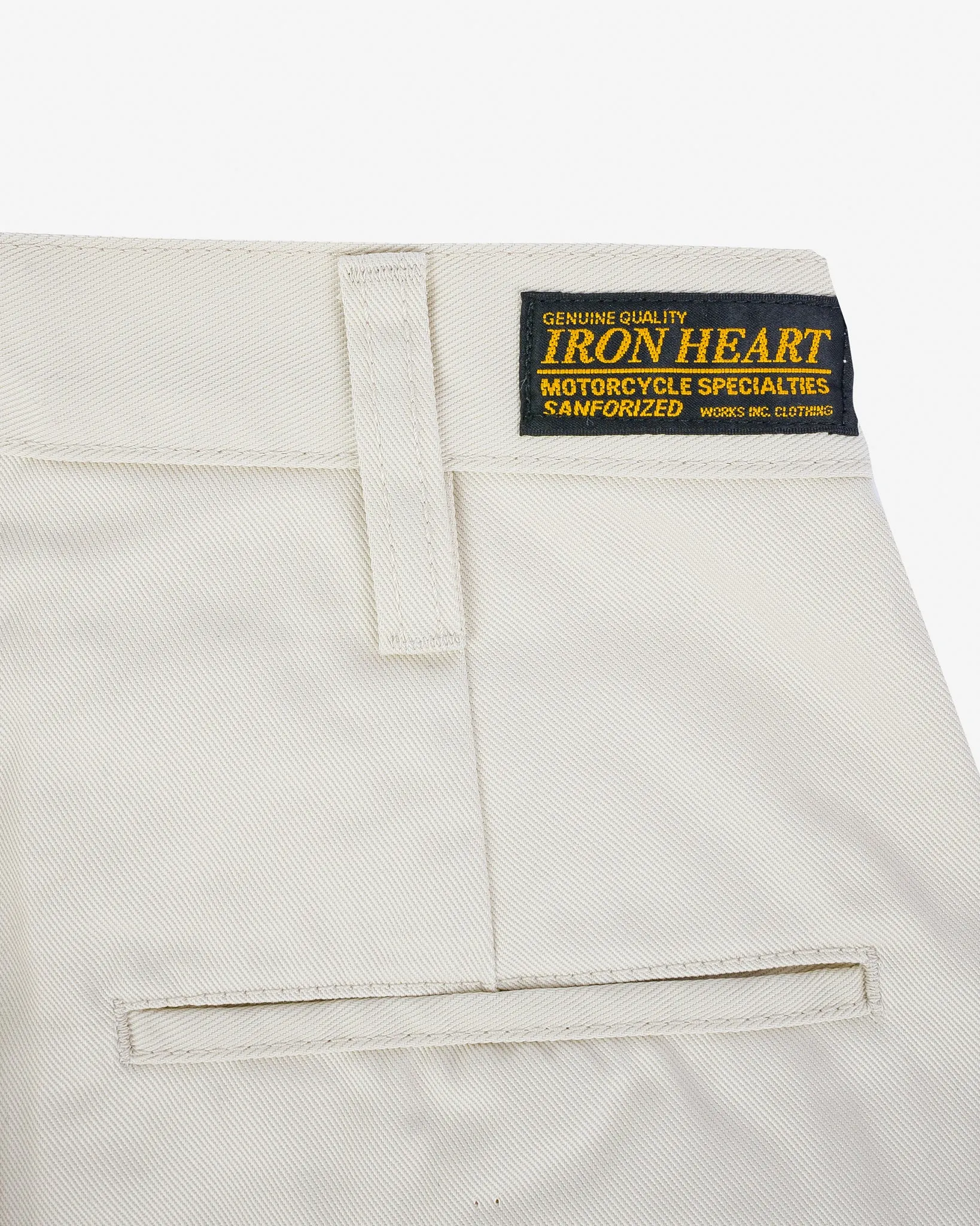 9oz Mercerised Selvedge Cotton Relaxed Tapered Cut Chinos - Ivory