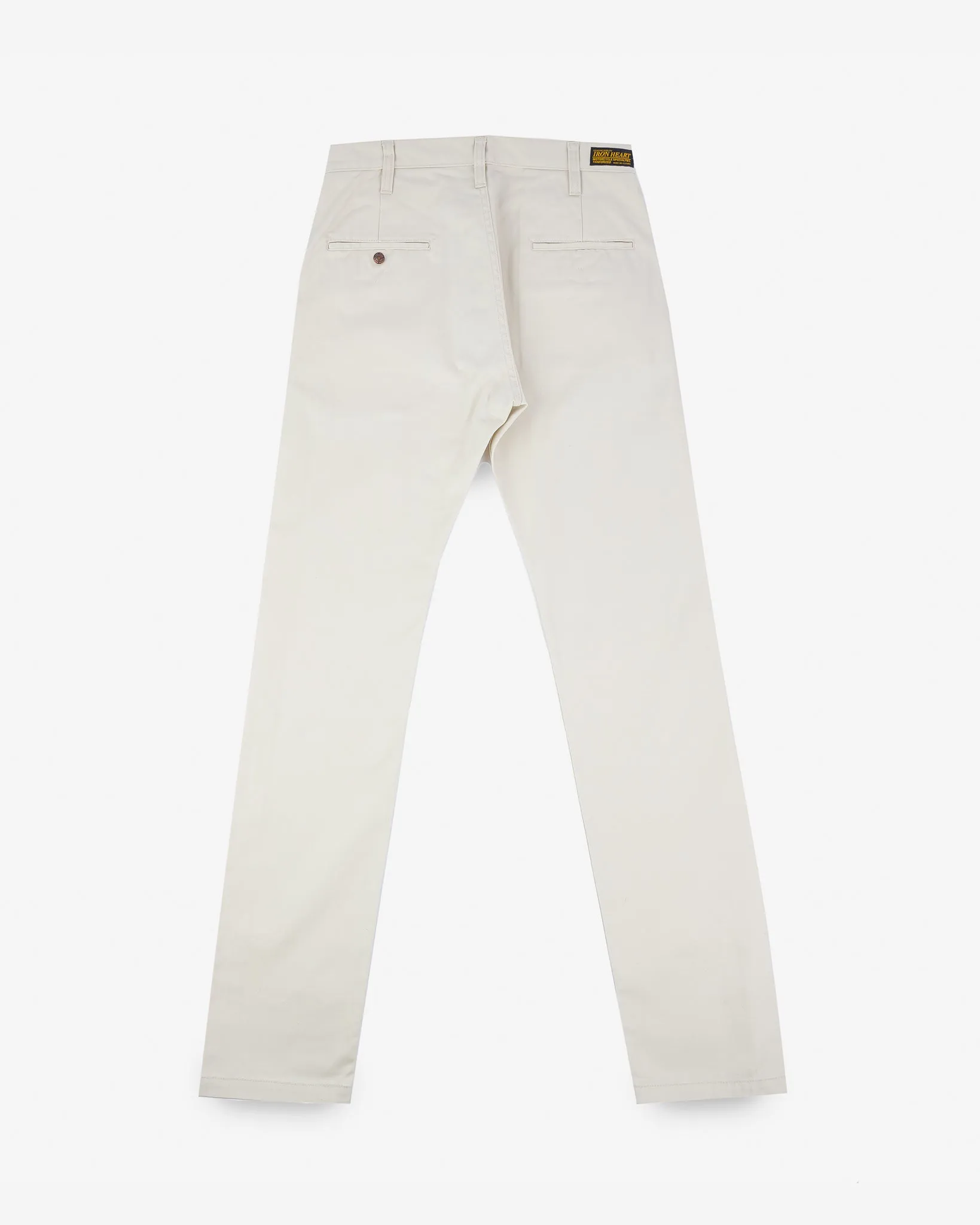 9oz Mercerised Selvedge Cotton Relaxed Tapered Cut Chinos - Ivory