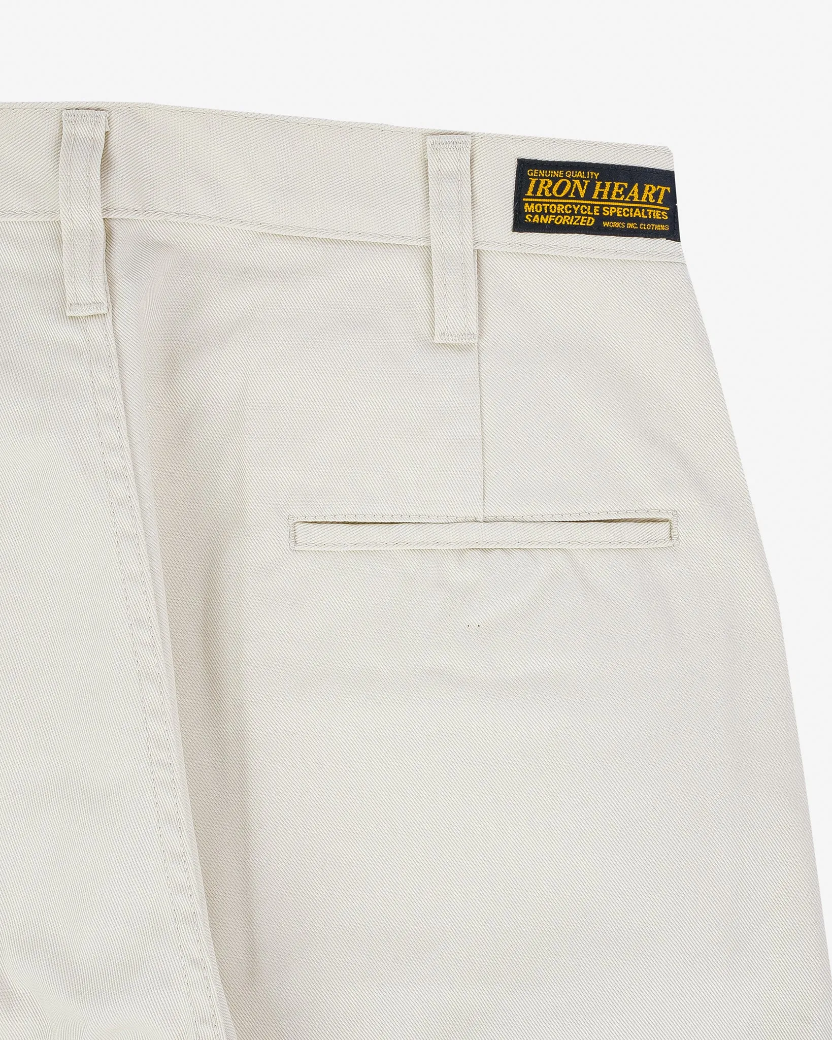 9oz Mercerised Selvedge Cotton Relaxed Tapered Cut Chinos - Ivory