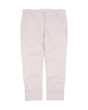 BRUNELLO CUCINELLI Pants Ivory Beige Cotton Chino Women's Trousers Size 40 IT