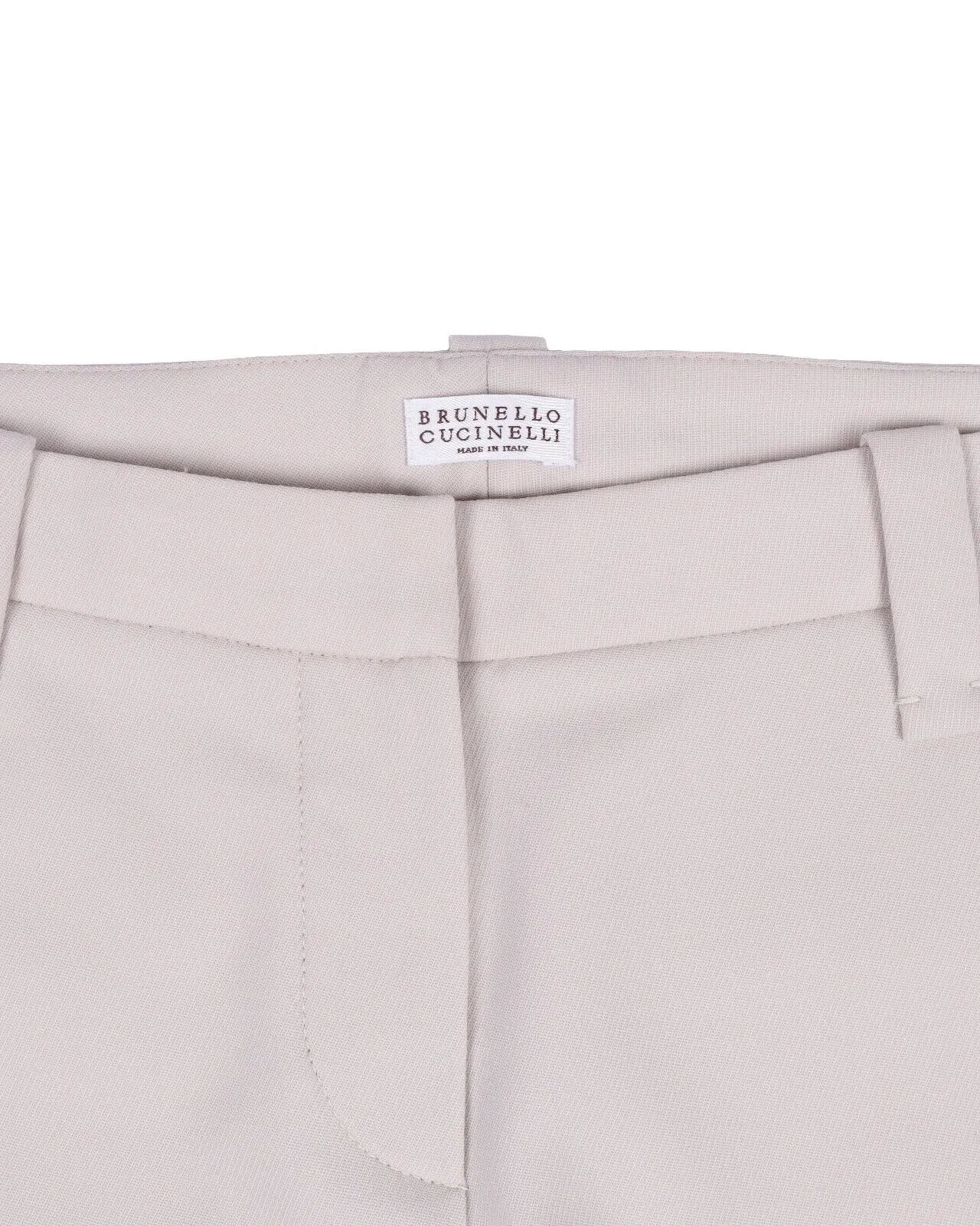 BRUNELLO CUCINELLI Pants Ivory Beige Cotton Chino Women's Trousers Size 40 IT