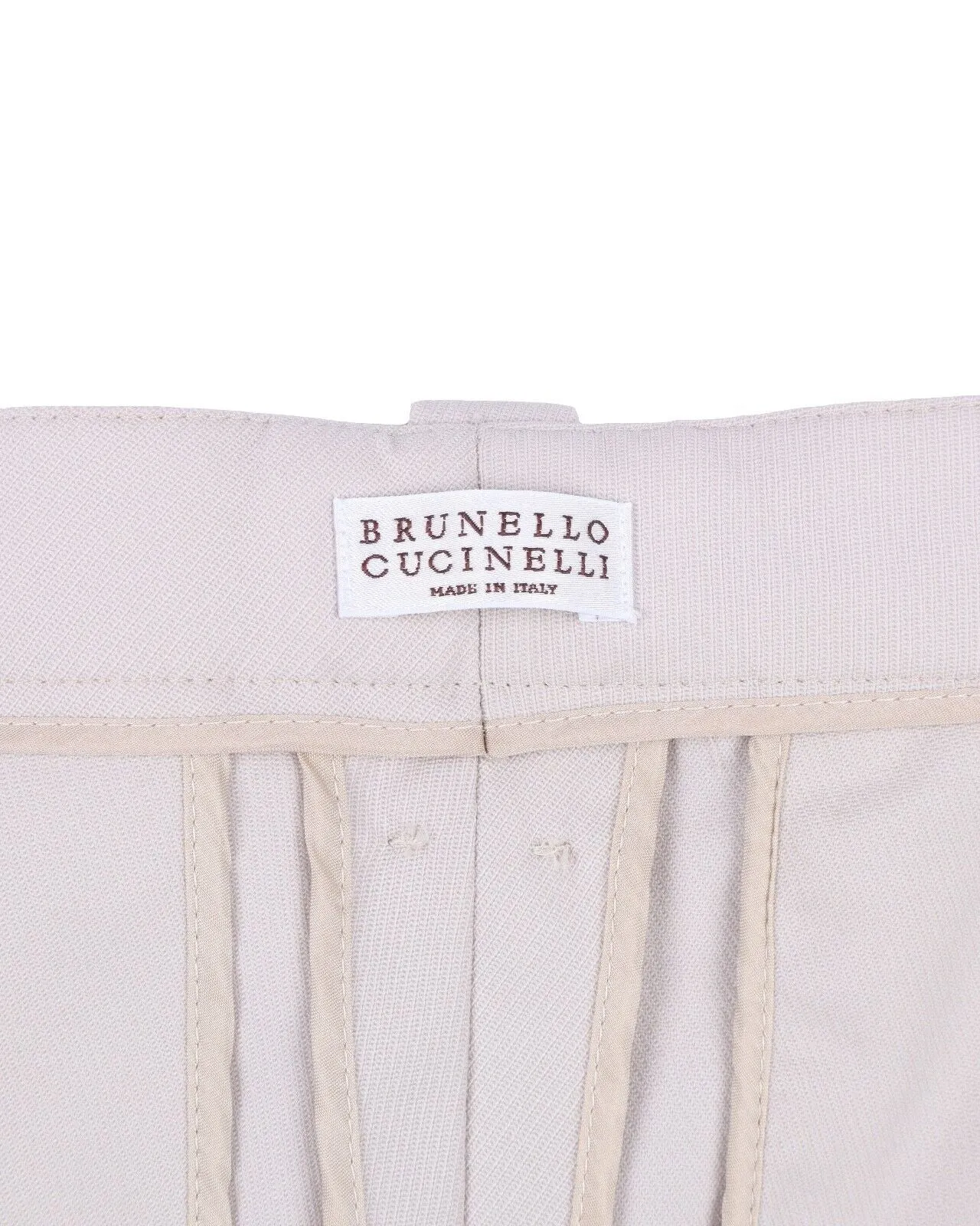 BRUNELLO CUCINELLI Pants Ivory Beige Cotton Chino Women's Trousers Size 40 IT