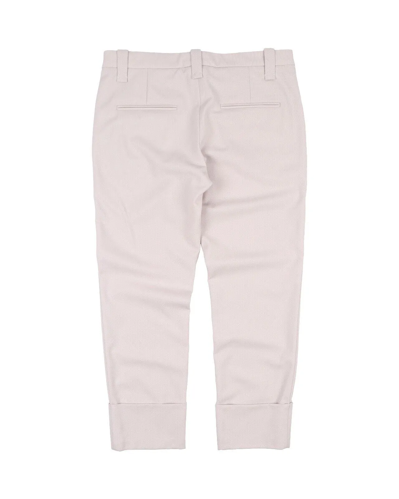 BRUNELLO CUCINELLI Pants Ivory Beige Cotton Chino Women's Trousers Size 40 IT