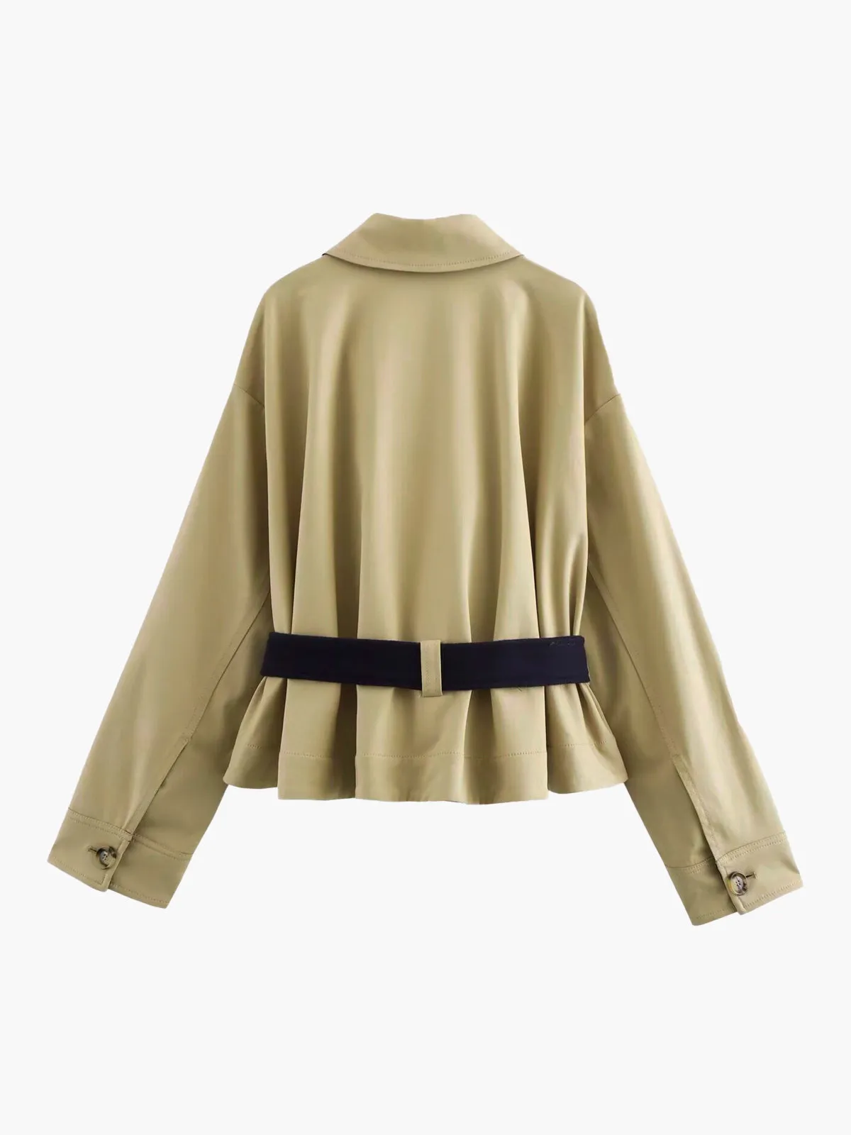 Chicmy-Winter Outfits Christmas Thanksgiving Gift New Year's Eve Outfits Streetwear Fashion Contrast Belt Button Trench Coat