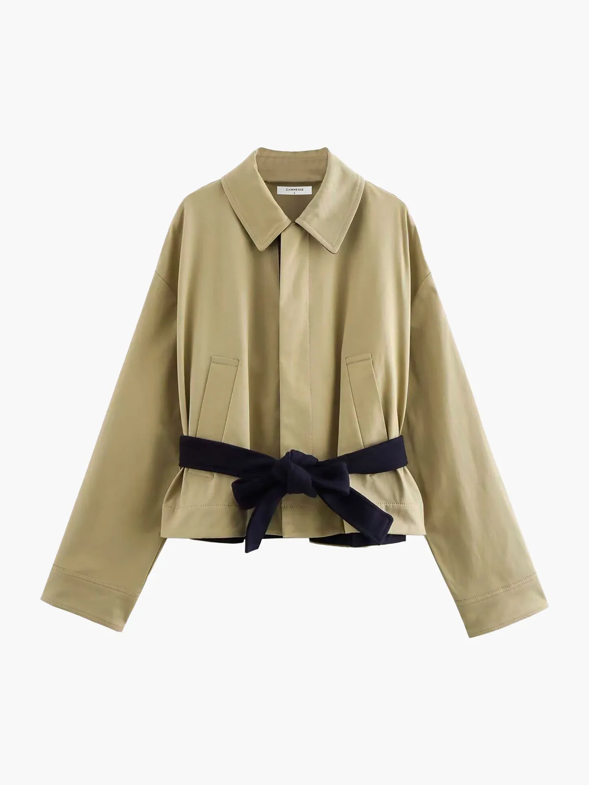 Chicmy-Winter Outfits Christmas Thanksgiving Gift New Year's Eve Outfits Streetwear Fashion Contrast Belt Button Trench Coat