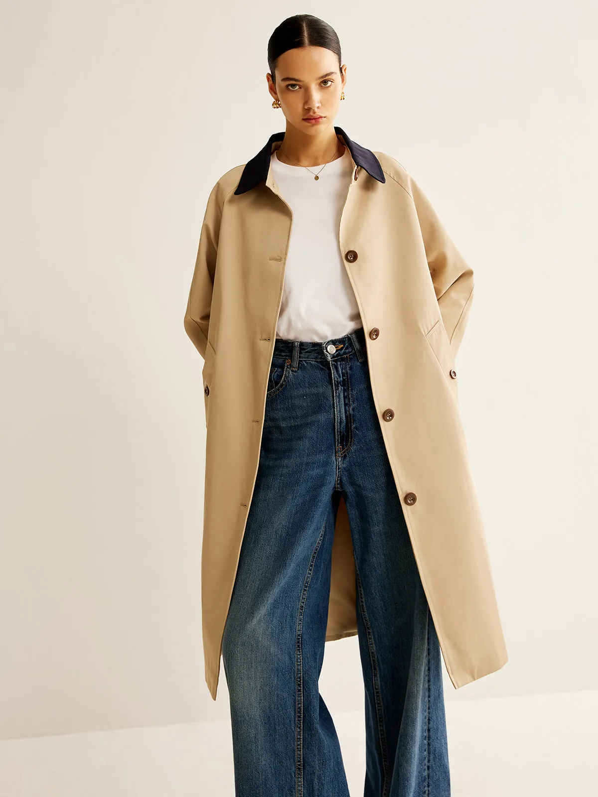 Chicmy-Winter Outfits Christmas Thanksgiving Gift New Year's Eve Outfits Streetwear Fashion Contrast Binding Long Trench Coat