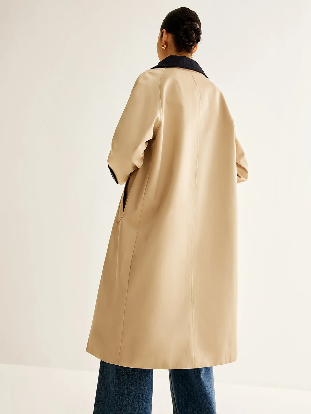 Chicmy-Winter Outfits Christmas Thanksgiving Gift New Year's Eve Outfits Streetwear Fashion Contrast Binding Long Trench Coat