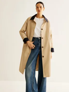 Chicmy-Winter Outfits Christmas Thanksgiving Gift New Year's Eve Outfits Streetwear Fashion Contrast Binding Long Trench Coat