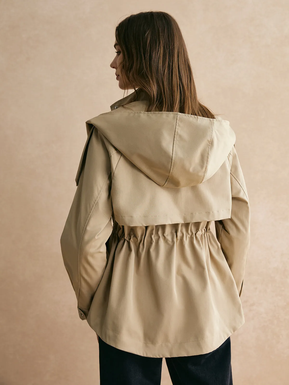 Chicmy-Winter Outfits Christmas Thanksgiving Gift New Year's Eve Outfits Streetwear Fashion Drawstring Waist Zipper Trench Coat