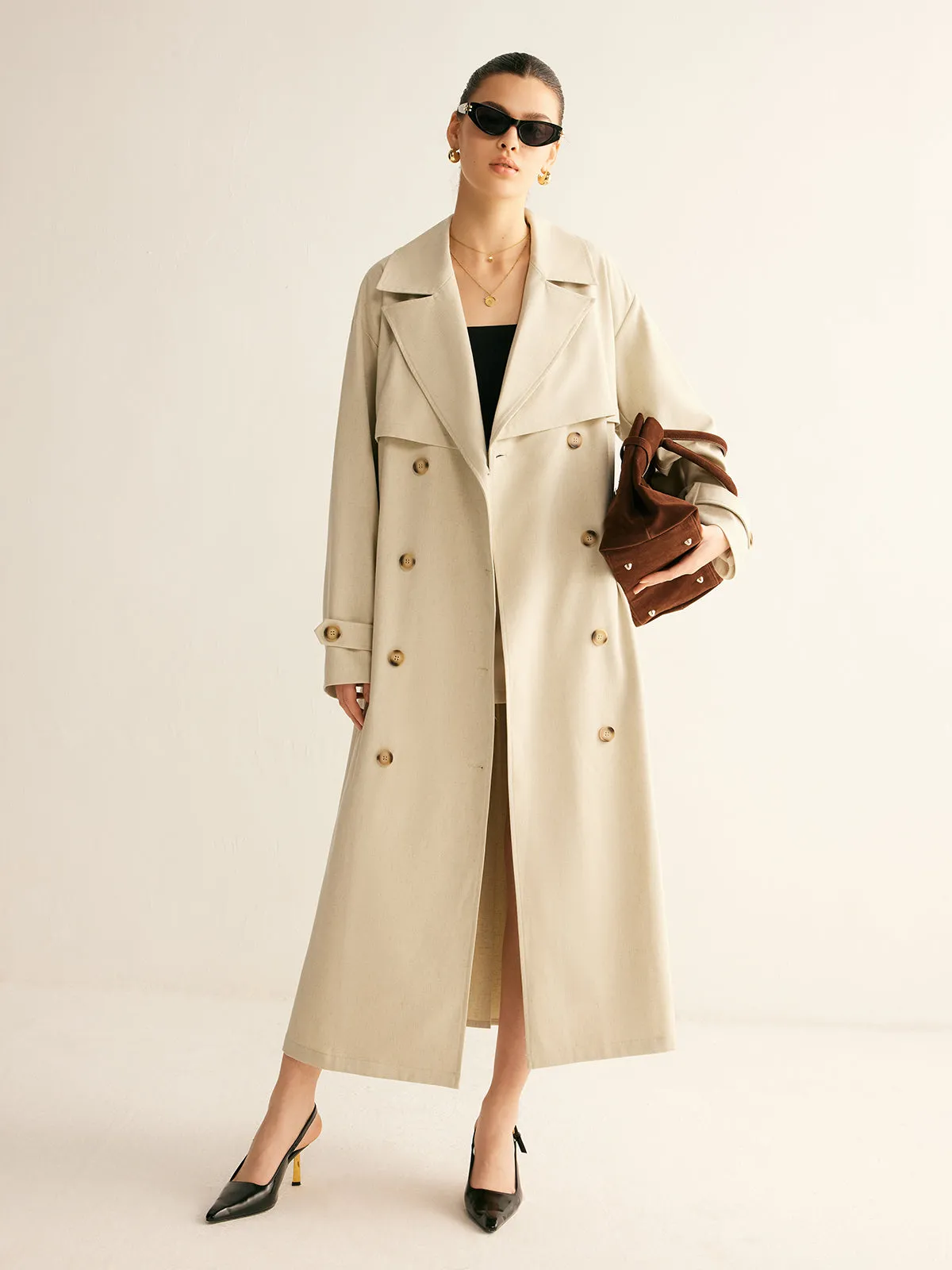 Chicmy-Winter Outfits Christmas Thanksgiving Gift New Year's Eve Outfits Streetwear Fashion Elegant Pleated Trench Coat With Belt