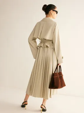 Chicmy-Winter Outfits Christmas Thanksgiving Gift New Year's Eve Outfits Streetwear Fashion Elegant Pleated Trench Coat With Belt