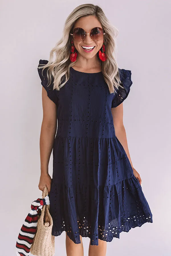 Florence Views Eyelet Dress in Navy