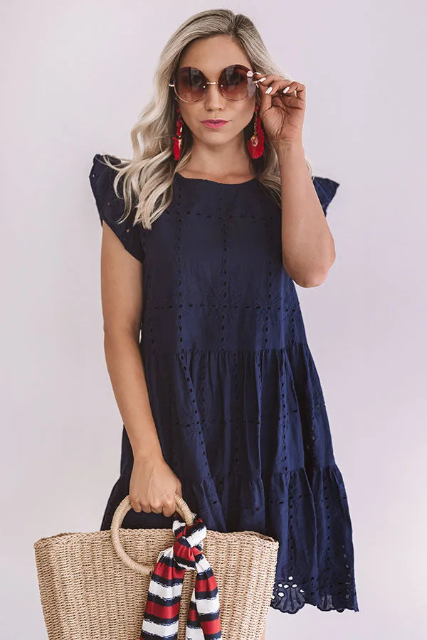 Florence Views Eyelet Dress in Navy
