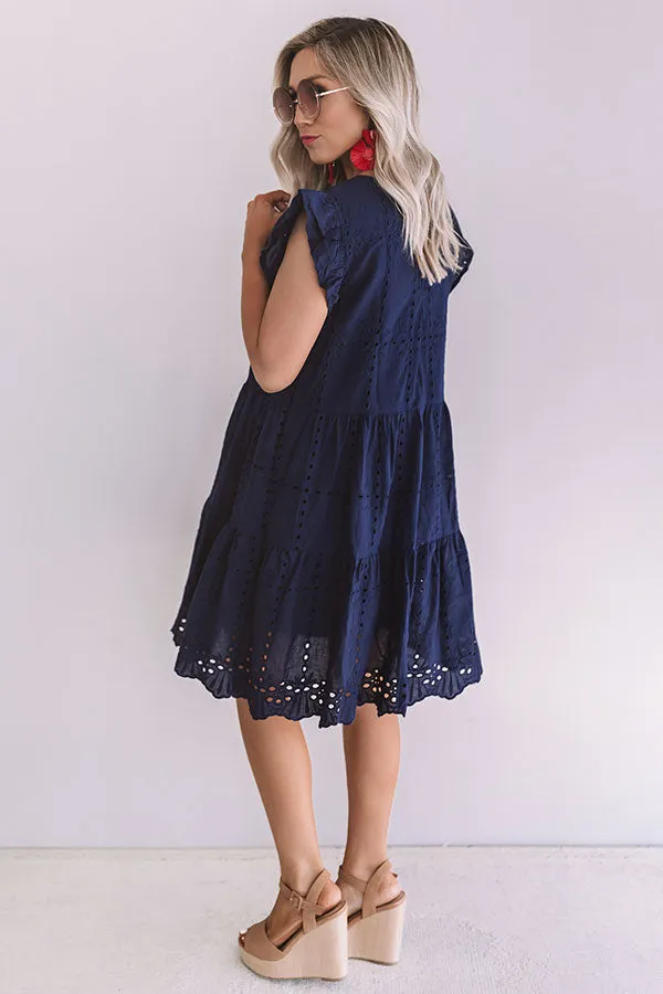 Florence Views Eyelet Dress in Navy