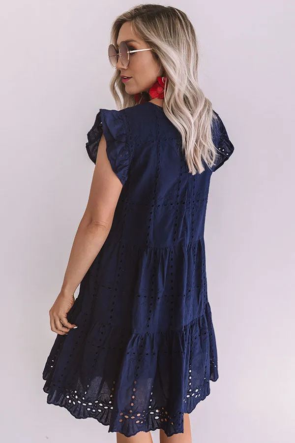 Florence Views Eyelet Dress in Navy