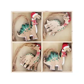 Gisela Graham Wooden Long Necked Dinosaur Decorations