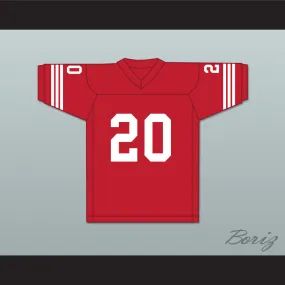 Greg Cima 20 Mustangs High School Red Football Jersey Windrunner 2