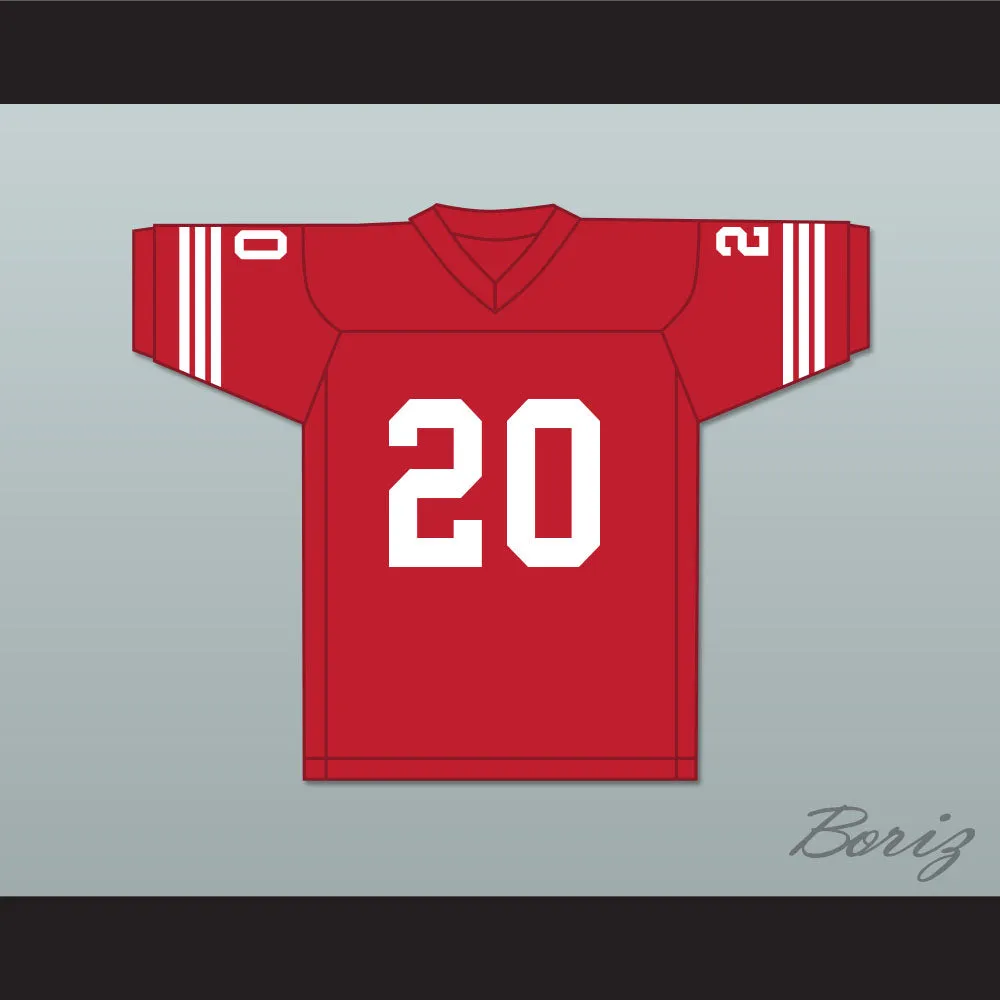 Greg Cima 20 Mustangs High School Red Football Jersey Windrunner 2