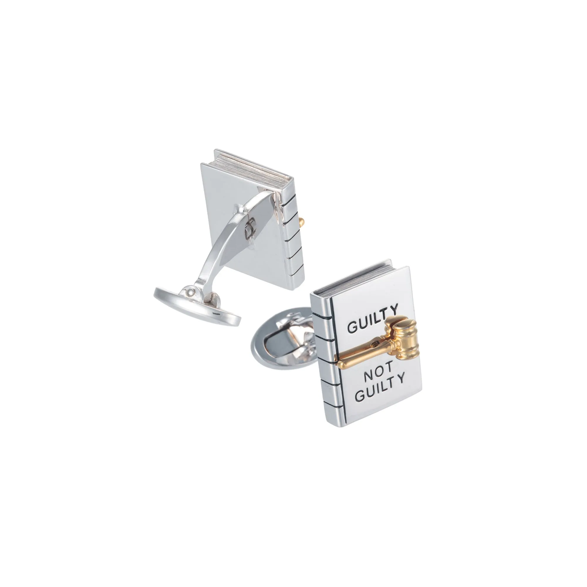 Guilty or Not Guilty Moving Spinner Sterling Cufflinks