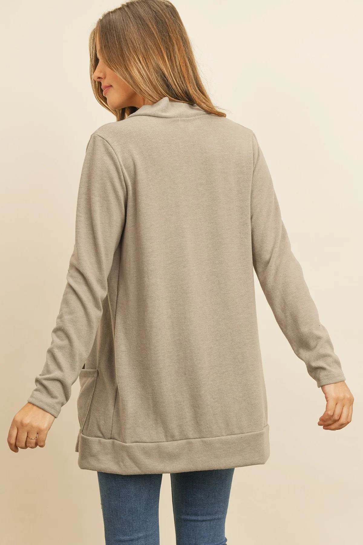 Hacci Brushed Open Front Cardigan