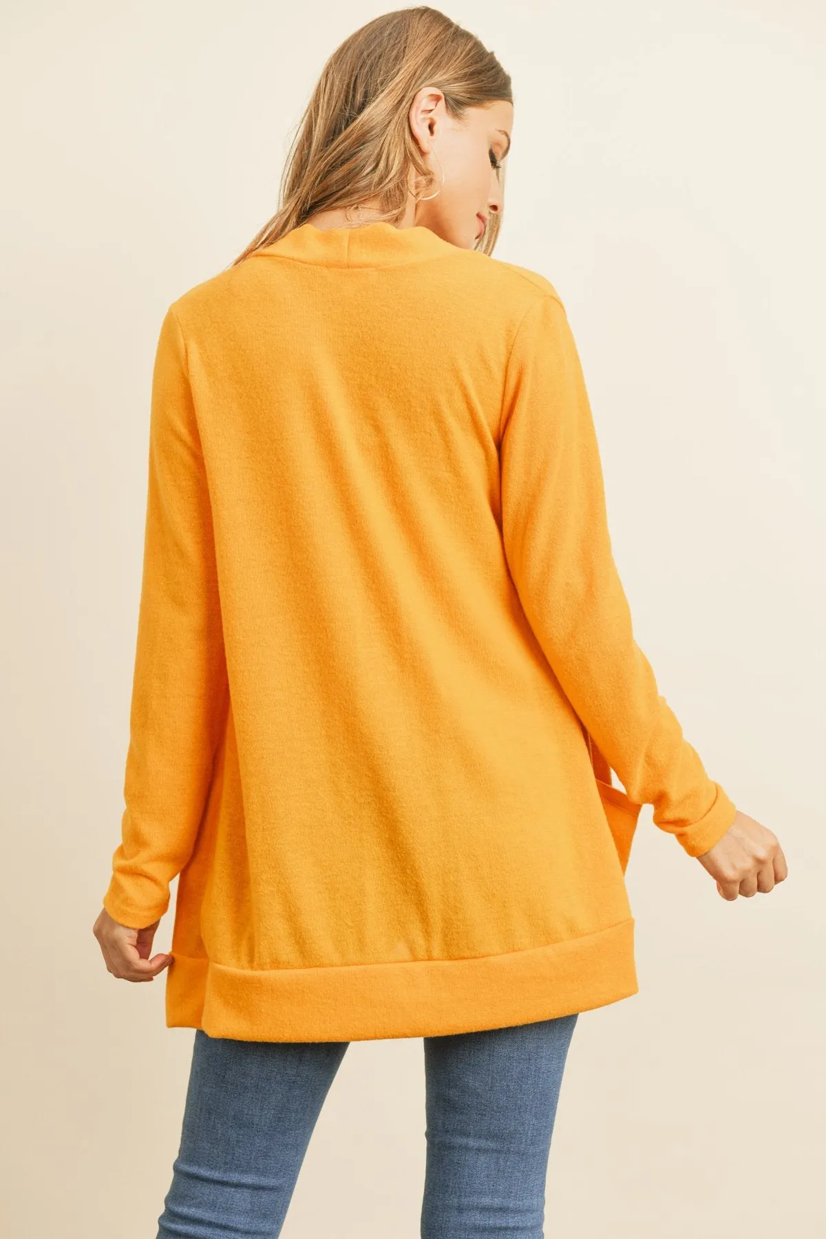 Hacci Brushed Open Front Cardigan