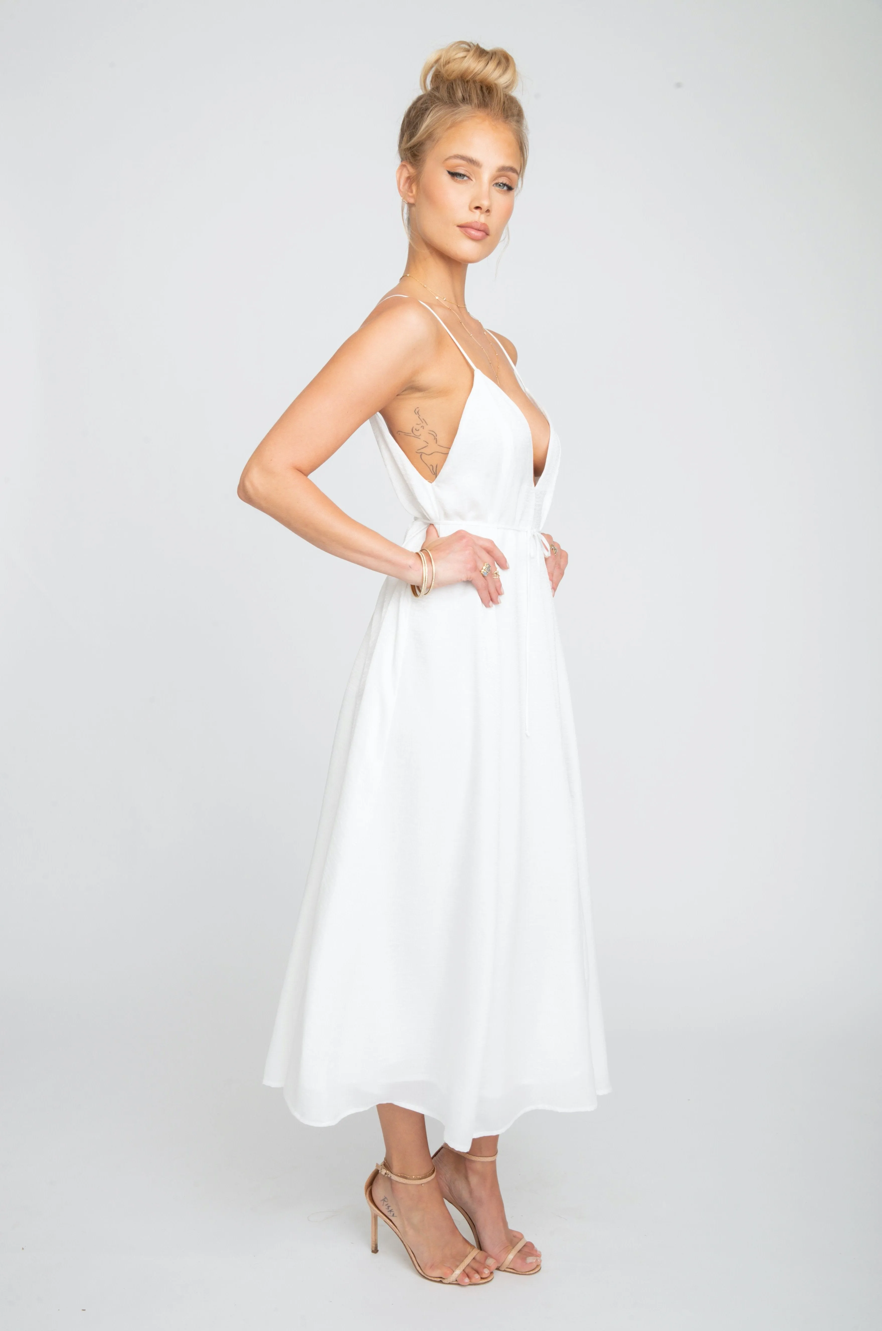Hannah Midi in Ivory