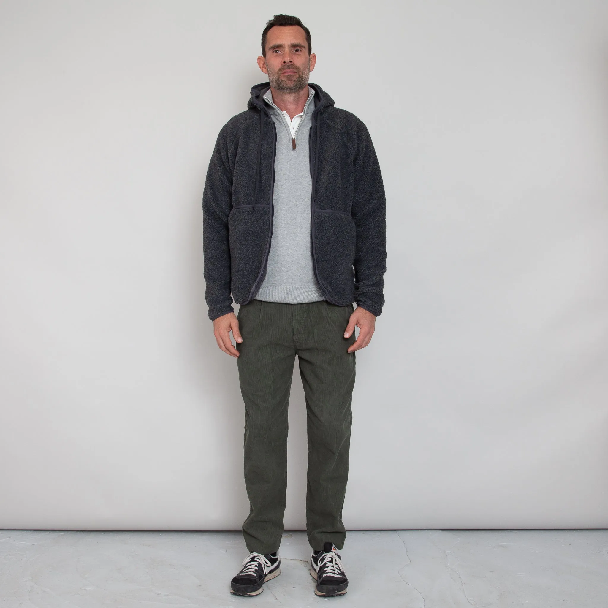 Hooded Himalayas Fleece Jacket - Charcoal