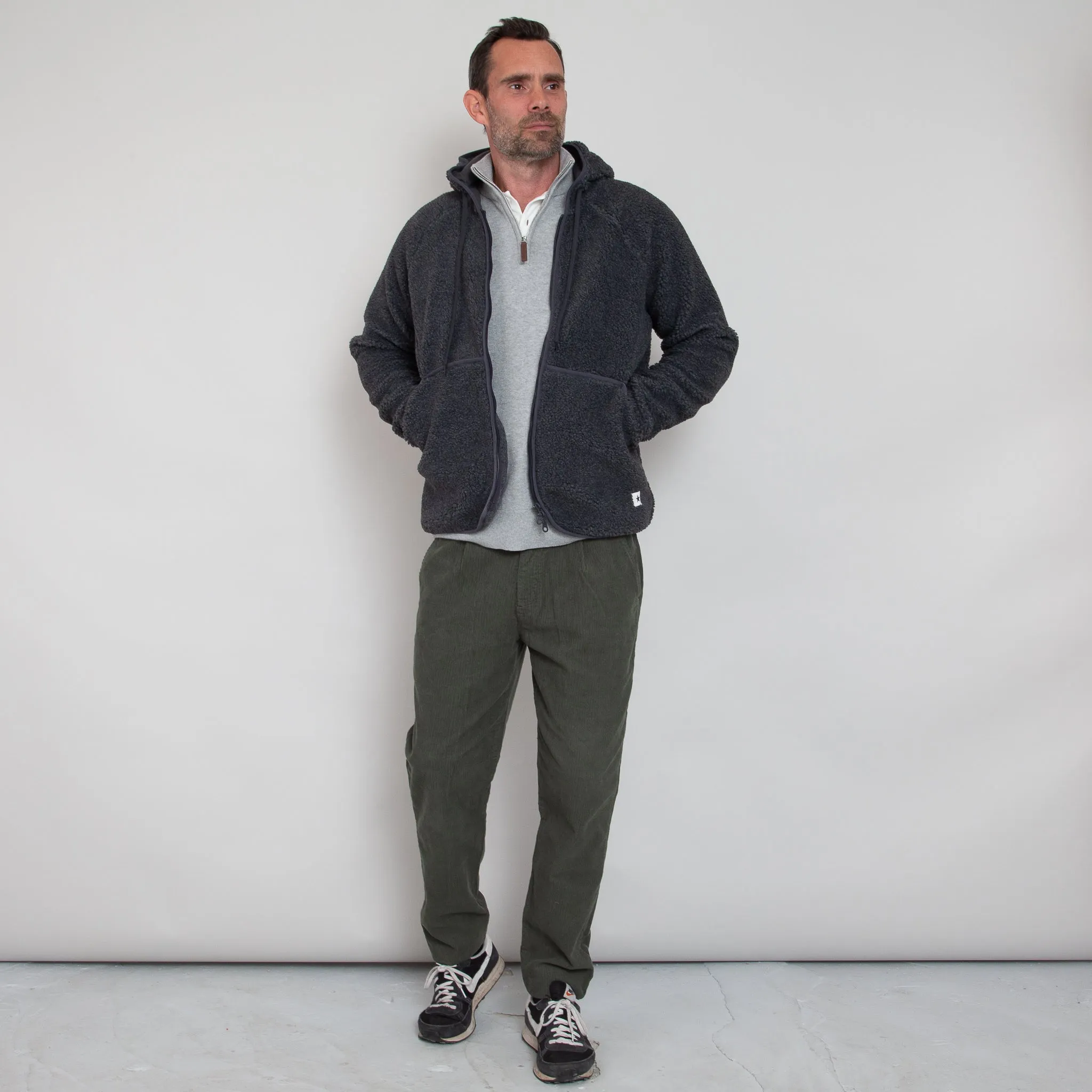 Hooded Himalayas Fleece Jacket - Charcoal