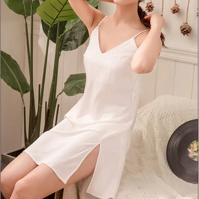 Hot Women Sexy Lingerie Silk Robe Dress Lace Up Babydoll Nightgown Sexy Sleepwear Nightdresses6.27  0.5