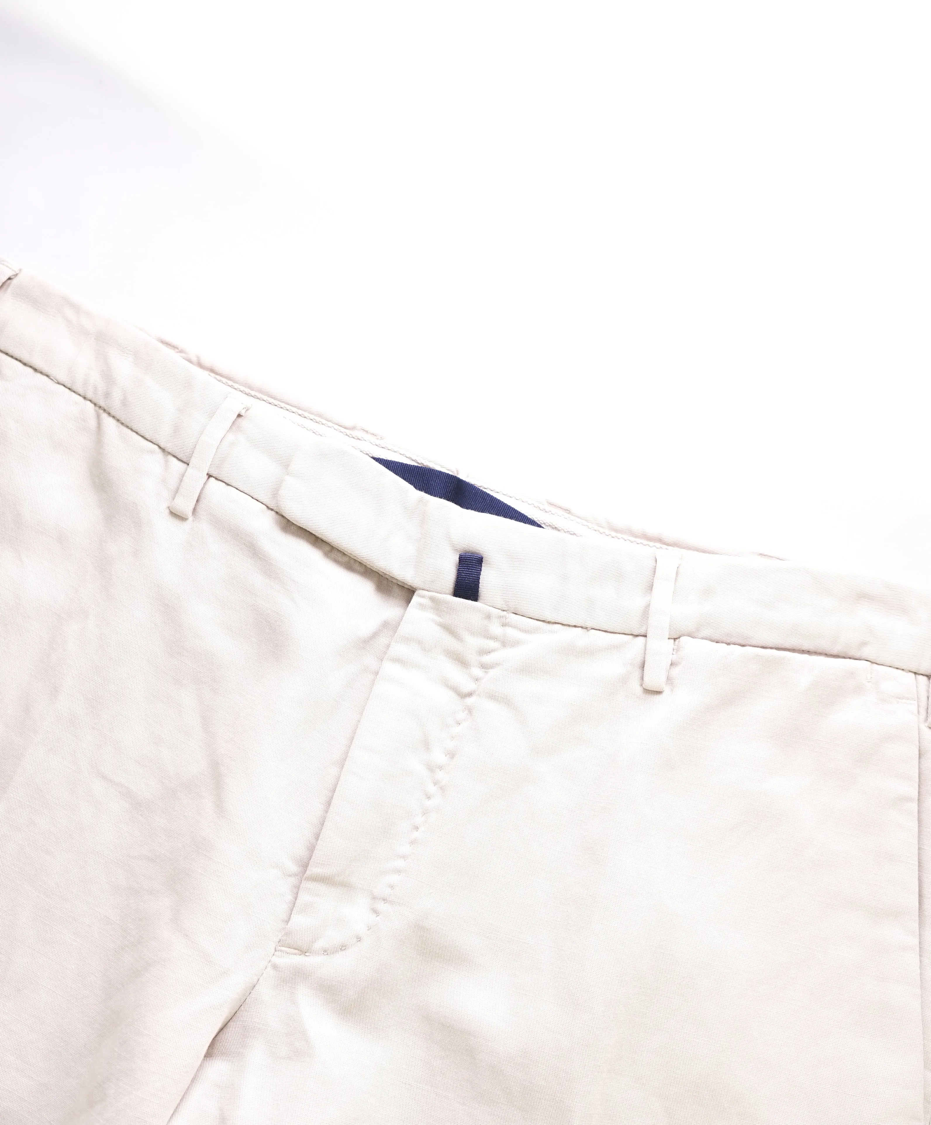 INCOTEX - LINEN/COTTON Blend Flat Front Ivory Cream Chino Pants  -  31W