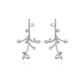 Leaf Large Dangle Earring in Sterling Silver