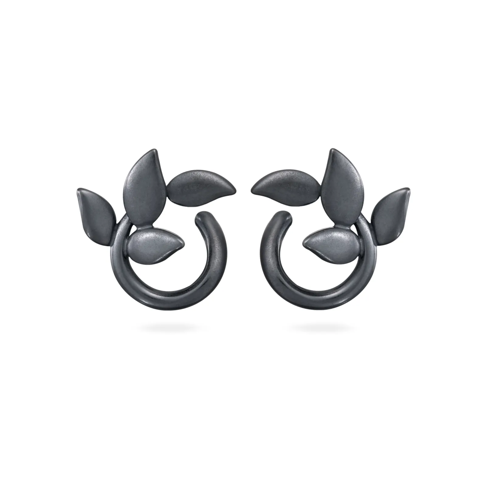 Leaf Oxidized Sterling Silver Earrings