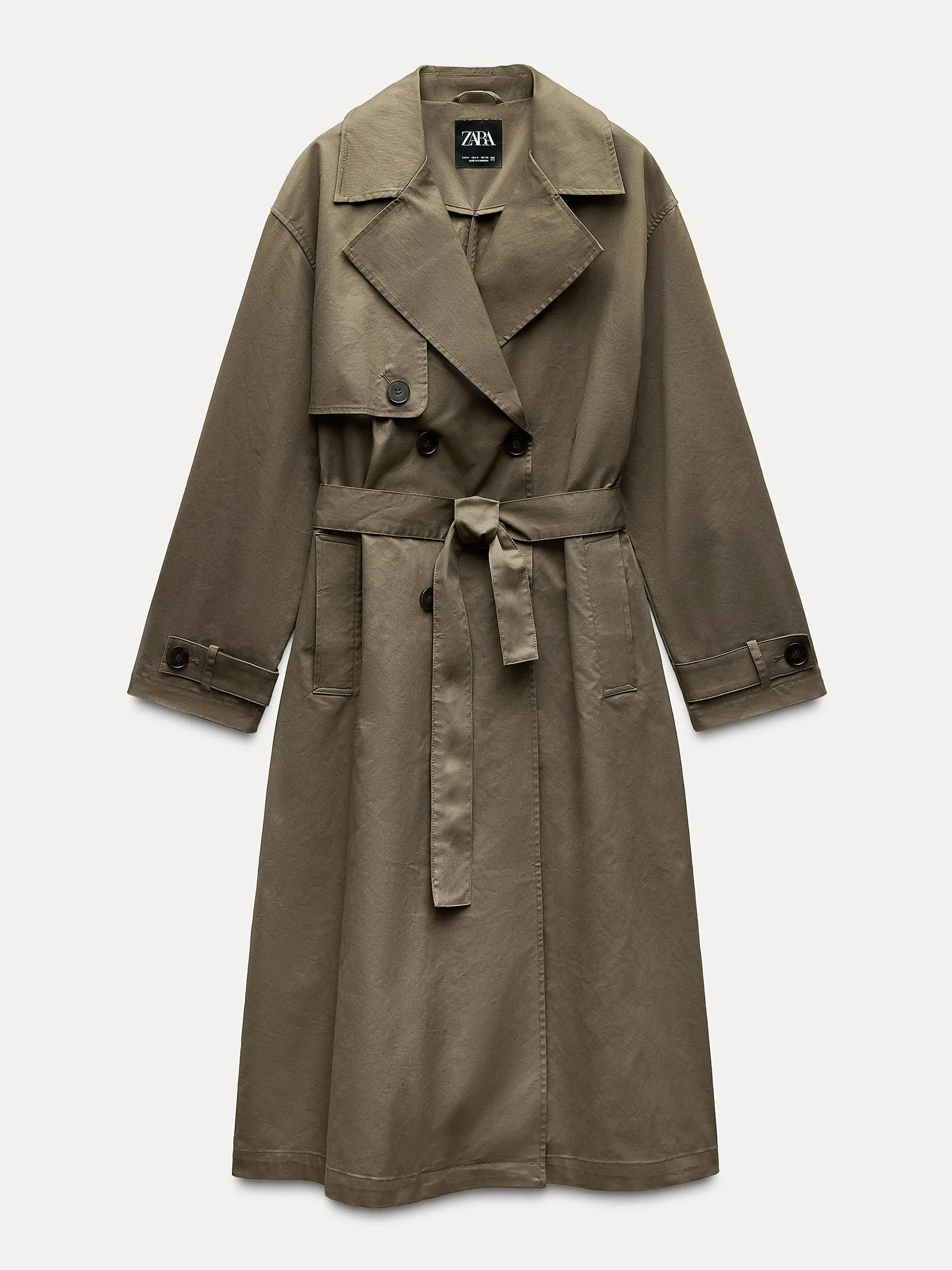 Long trench coat with belt