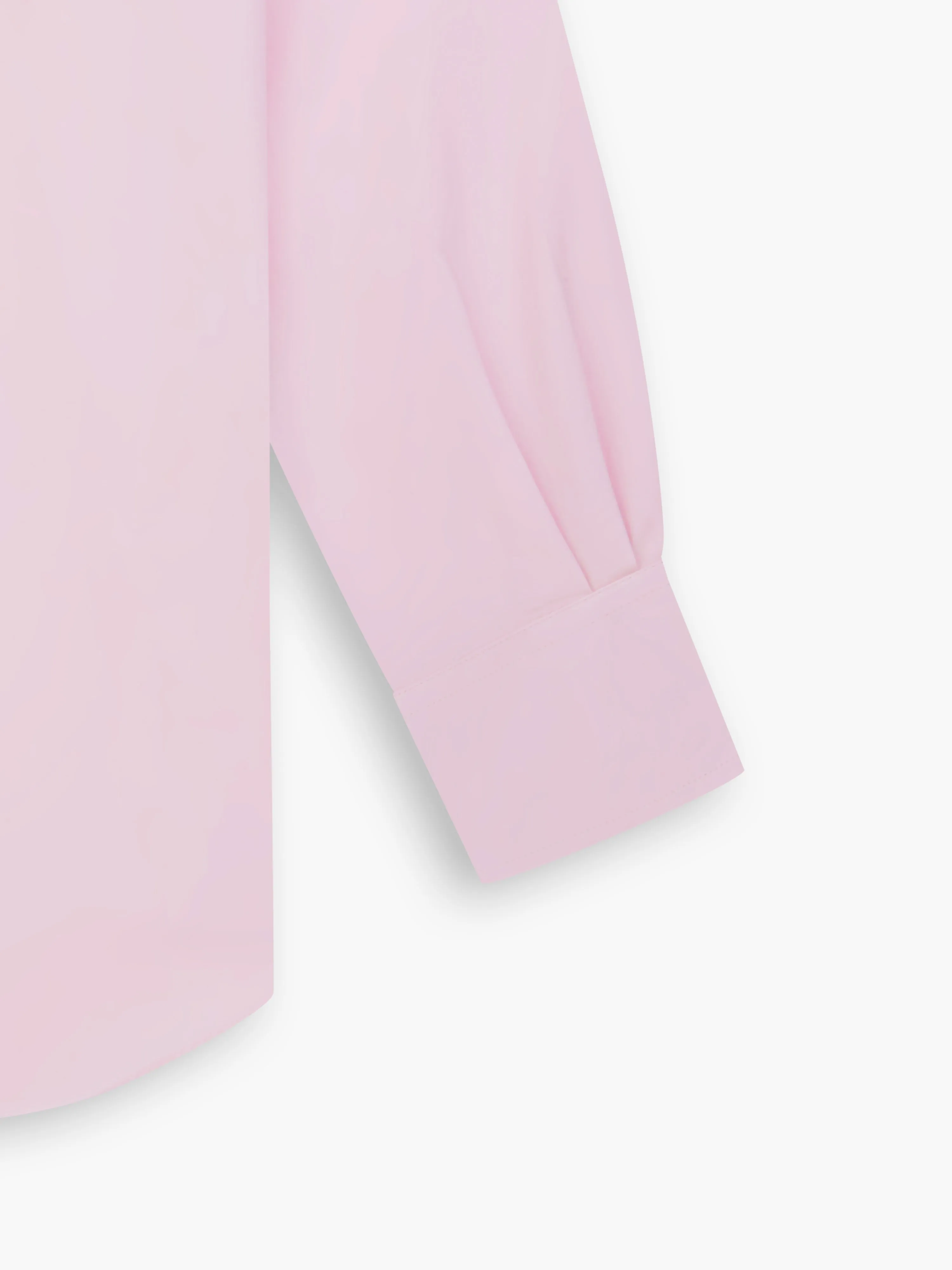 Non-Iron Pink Poplin Fitted Single Cuff Classic Collar Shirt