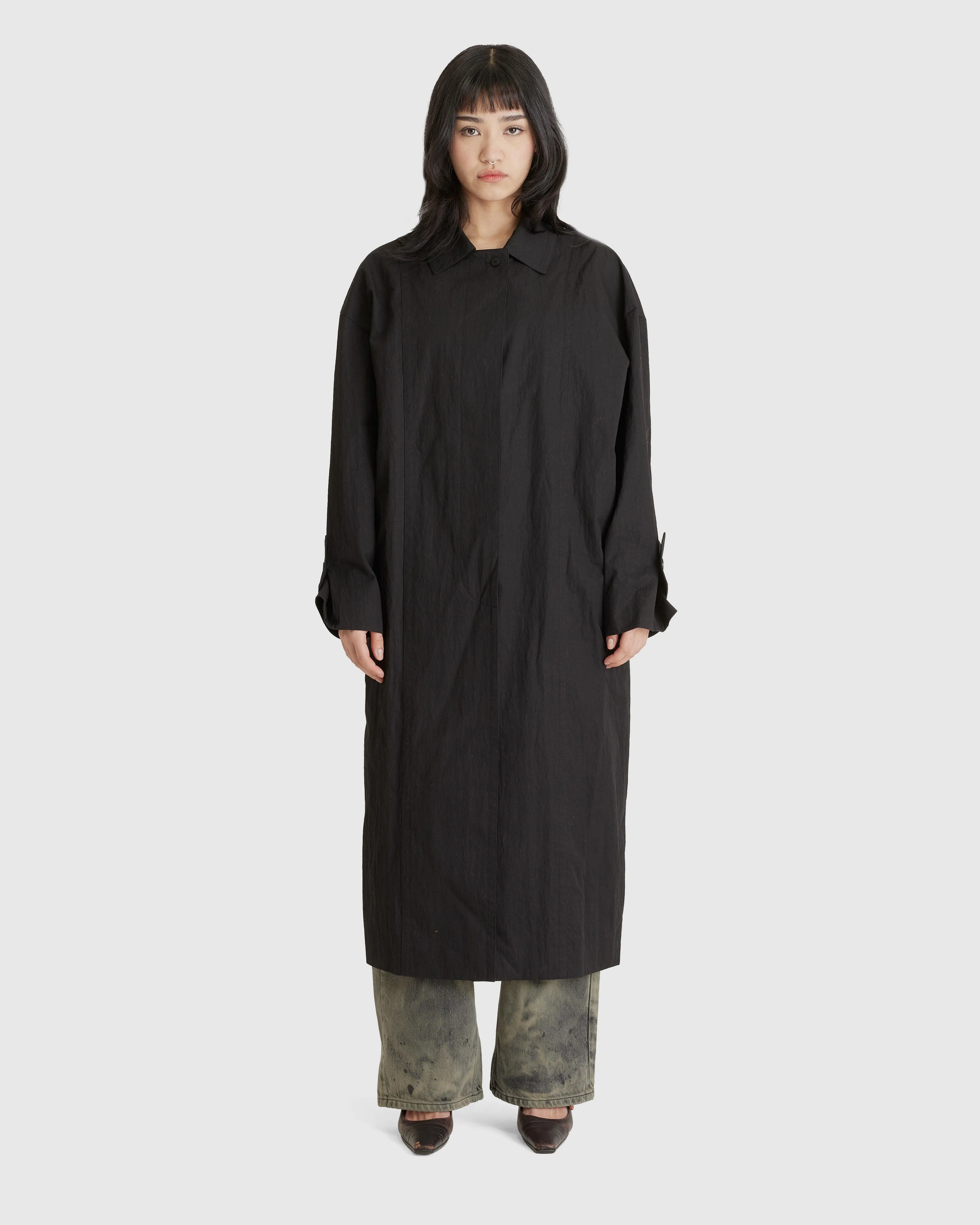 Paneled Cotton Trench Coat (W)