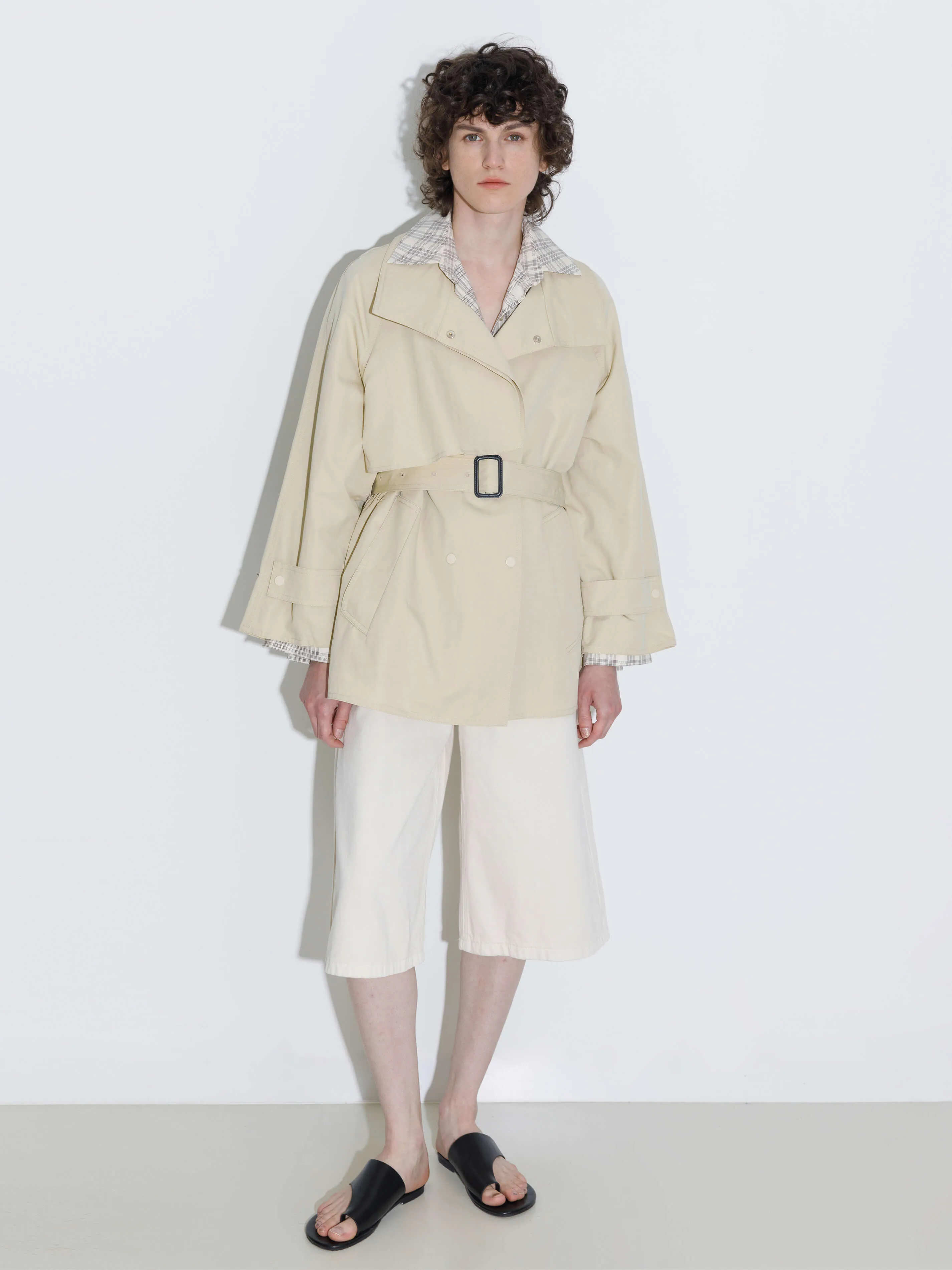 Short Length Belted Trench Coat