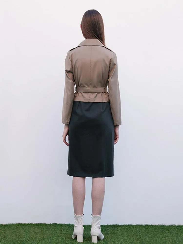 Trench Coat & Vest Dress Two-Piece Set