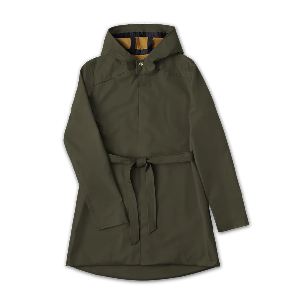 Women's Mini-Trench Rain Coat - Ash