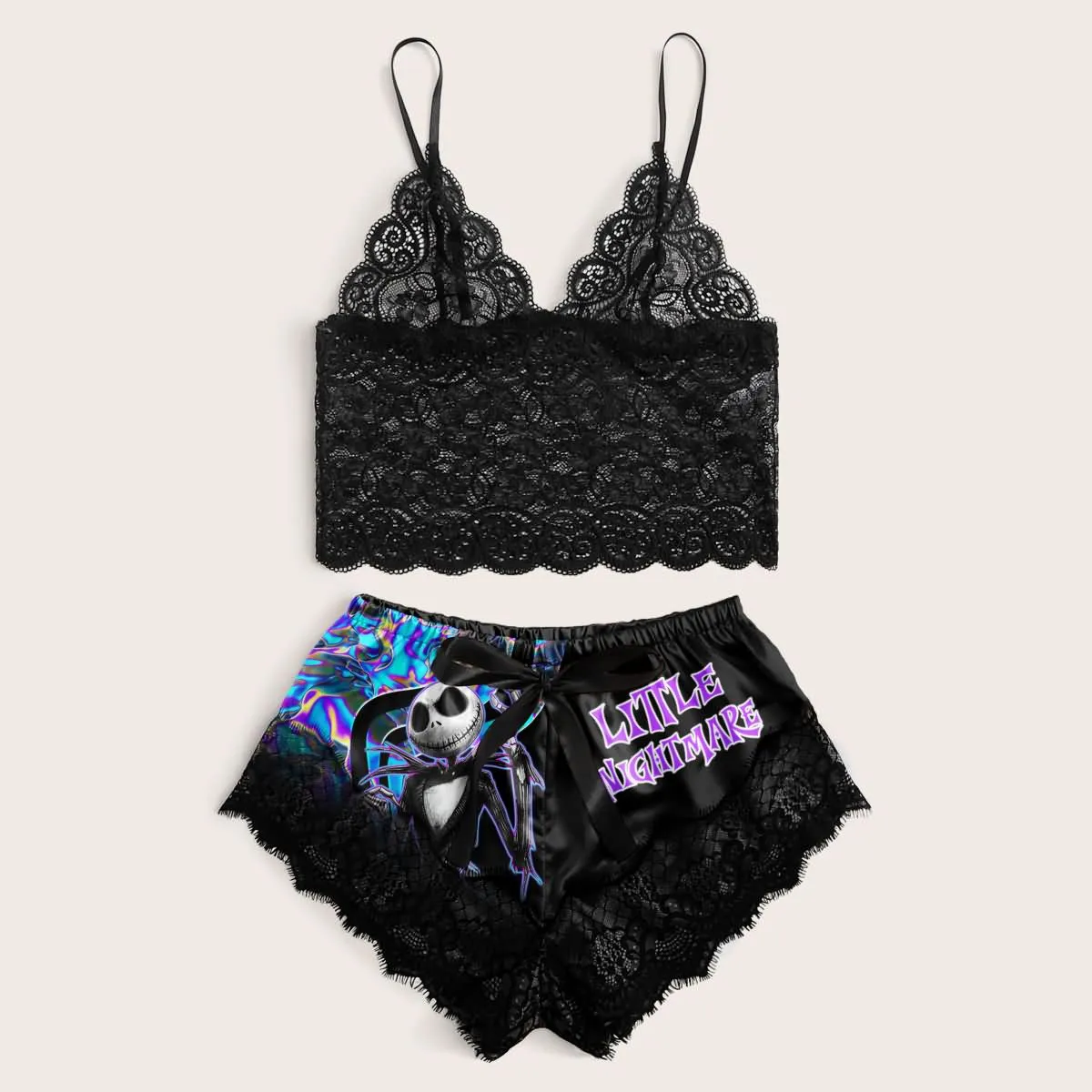 Women's Pajama Set, Sexy Nightmare 2 Piece Lingerie Nightwear Outfit