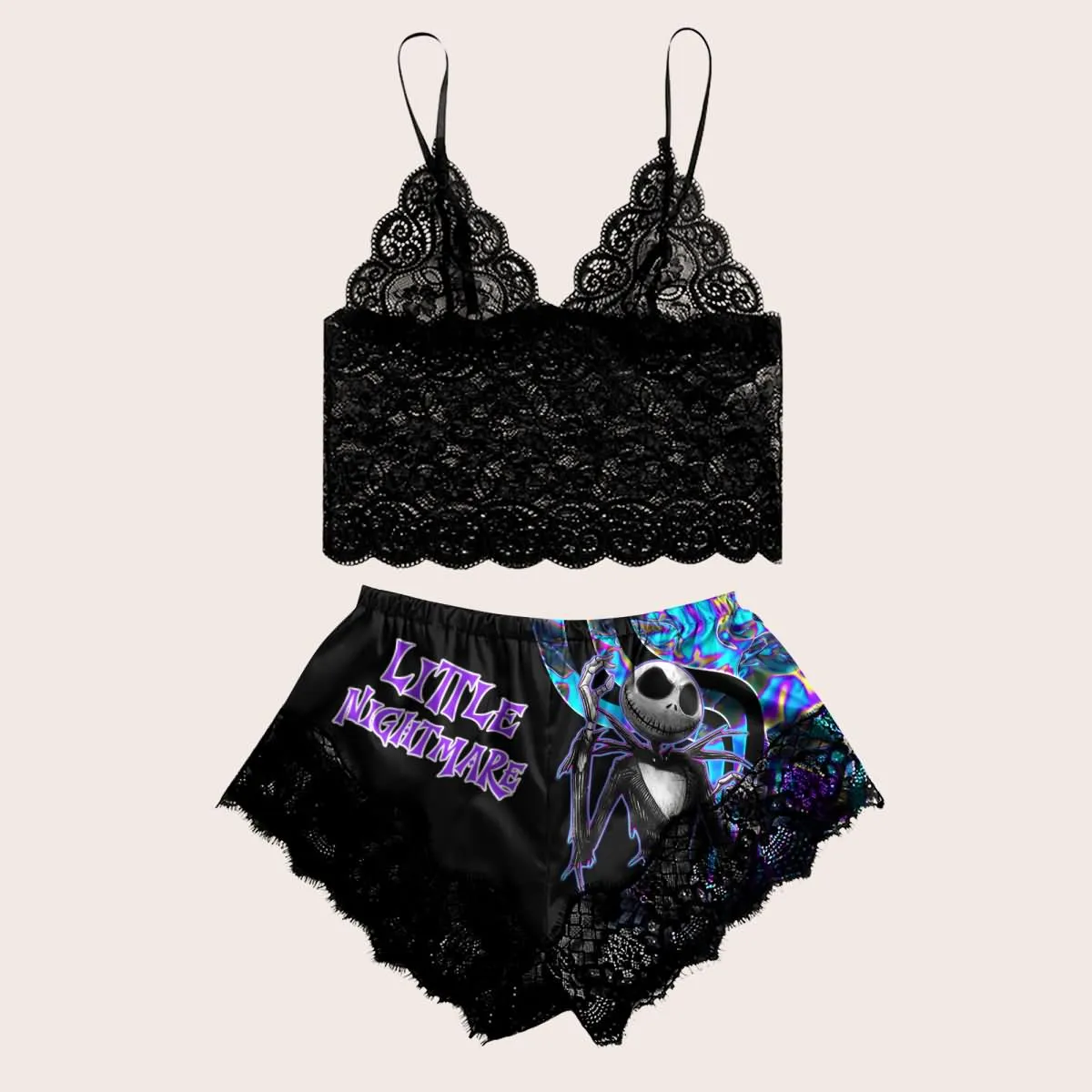 Women's Pajama Set, Sexy Nightmare 2 Piece Lingerie Nightwear Outfit